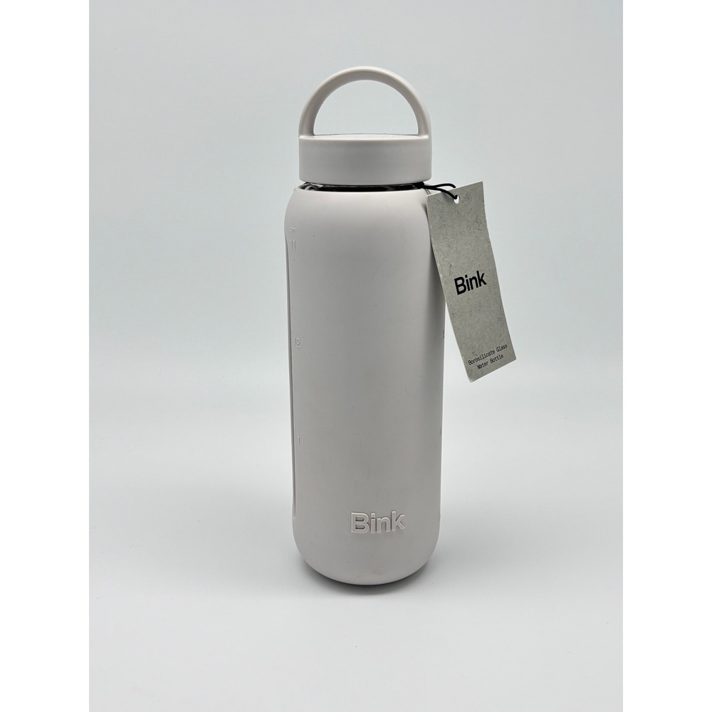 Bink Day Bottle 21oz Borosilicate Glass Water Bottle Bone Silicone Sleeve NEW